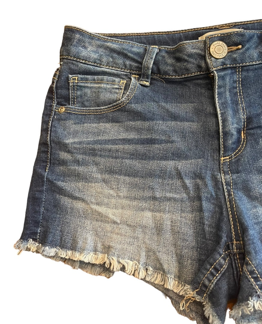 Size 16 Mudd Girls Denim Cutoff Jean Shorts Distressed Cotton Blend 2.5" Inseam