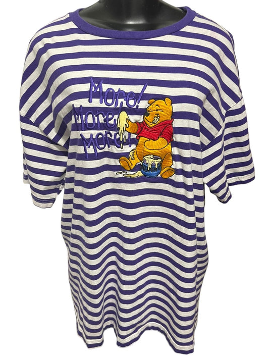 Large The Disney Store Winnie the Pooh More More More Embroidered Y2K Tshirt Adult