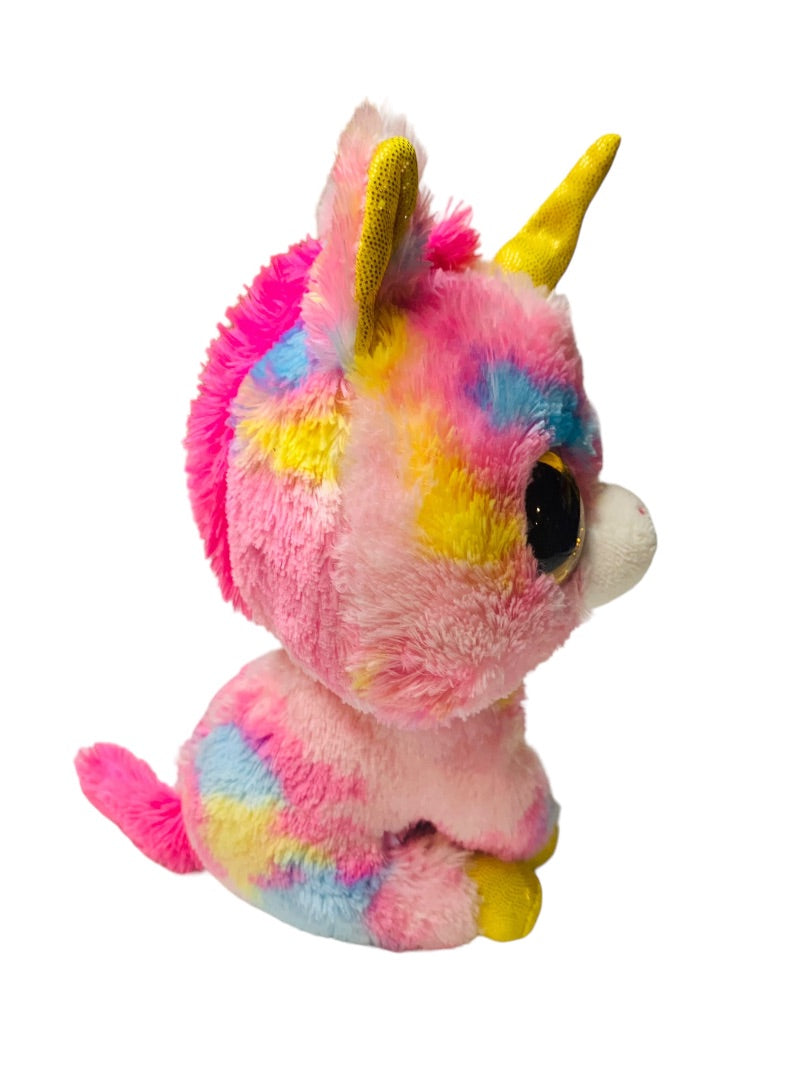 Ty Beanie Boos Fantasia Baby Pastel Multicolor Plush Unicorn 6" Pink