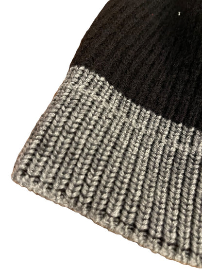 One Size Screamer Unisex Knit Hat Beanie Black Gray Acrylic