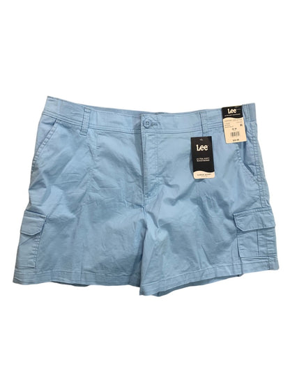 Size 20M Lee Womens New Shasta Blue Cargo Shorts Ultra Soft Waistband