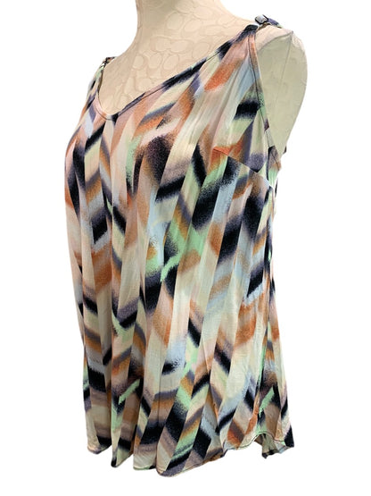 3X Torrid Womens Cami Tank Adjustable Strap Boho Print Pattern Retro Shirt Blouse