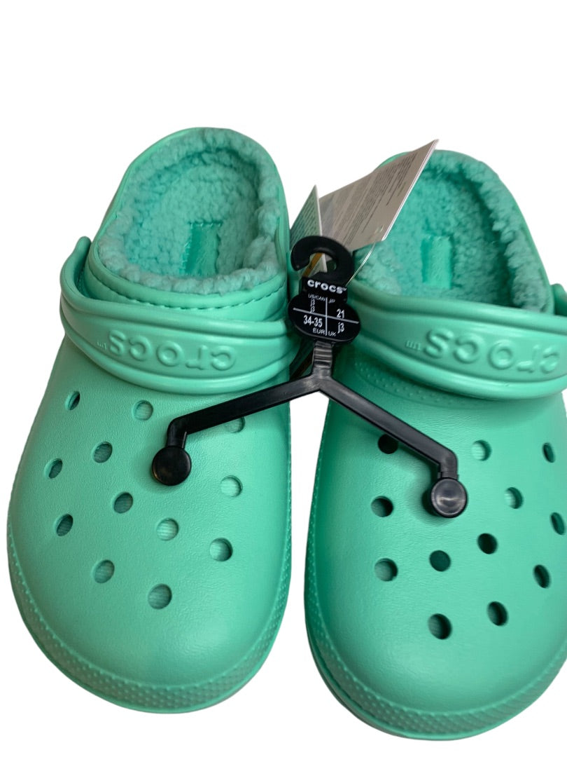 Size 3 Youth Crocs Classic Lined Clog K Green New 203506-3U3