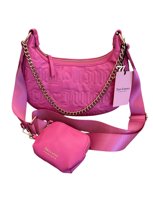 Juicy Puff Half Moon Crossbody Adjustable Strap Purse Pink NWT