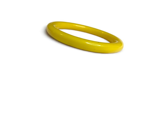 Yellow Vintage Acrylic Bangle Round Bracelet 2.6" Inside Diameter