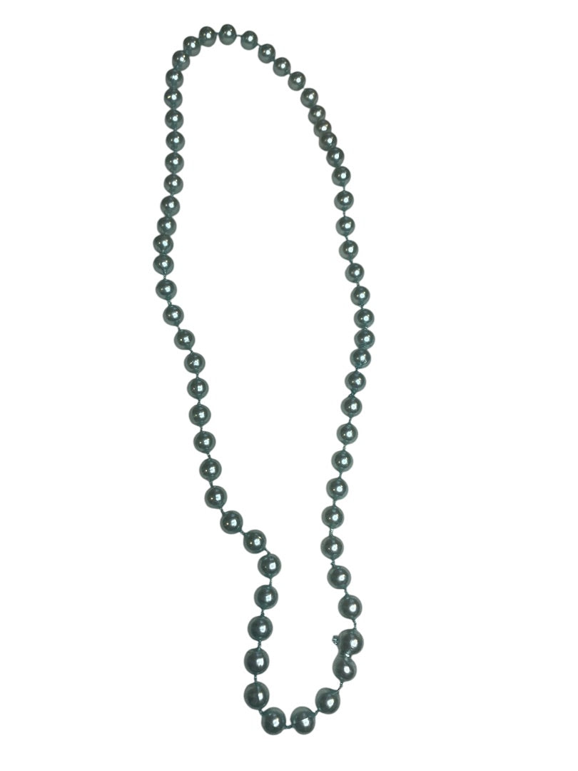 Vintage Faux Aqua Pearl 23 Inch Necklace No Clasp Overhead