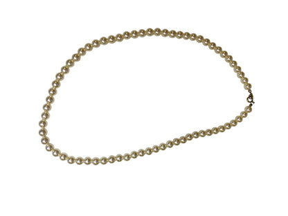 Vintage 21 Inch Faux Pearl Necklace Off White Spring Clasp
