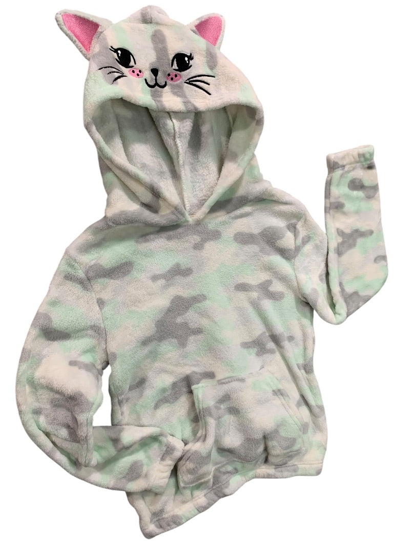 Medium (10/12) Star Ride Girls Pullover Hoodie Kitty Cat Camo Fleece Soft