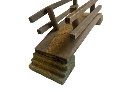 Vintage Wooden Bridge Miniature 7.5 Inches for Figurines Natural Look