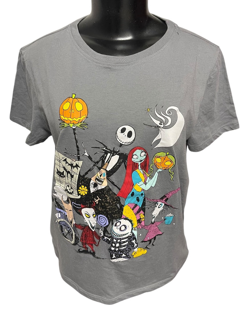 Large Disney The Nightmare Before Christmas Youth Tshirt Gray Tim Burton