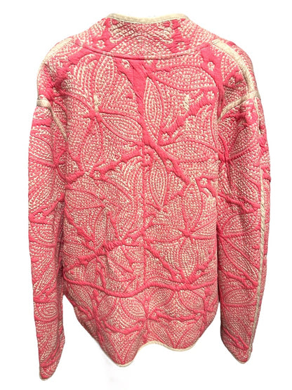 2X Nic+Zoe Jet Set Knit Jacket Pink Womens New Textured