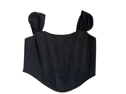 Small Altar'd State Crop Top Corset Boning Back Zipper Black
