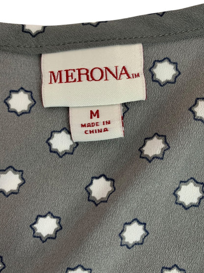 Medium Merona Gray Dot Star Patterned Sleeveless Shirt Blouse