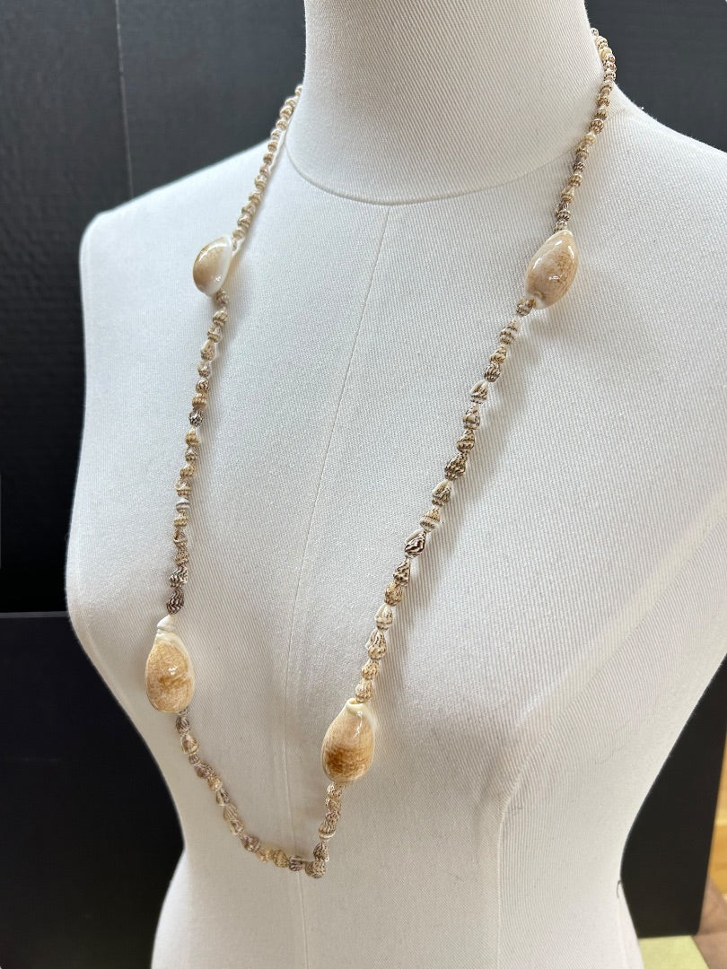 Shell Necklace Beach Overhead Seashells Strand String 34 Inch