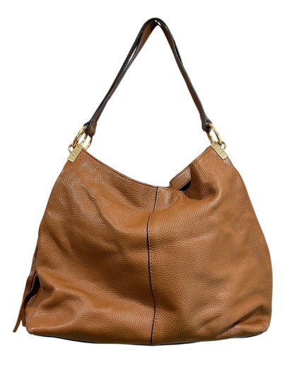 Vince Camuto Rayna Shoulder Bag Dark Rum Pebbled Leather Goldtone Hardware