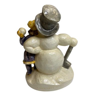 Sebastian Miniatures Snow Day Girl Snowman Figurine Signed Numbered Vintage