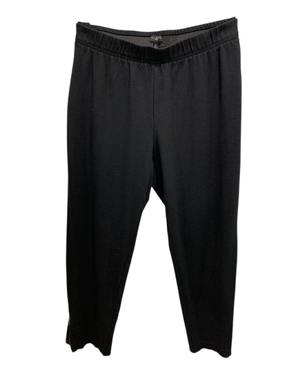 2X Talbots Woman Black Ponte Knit Pants Zipper Ankle Leggings