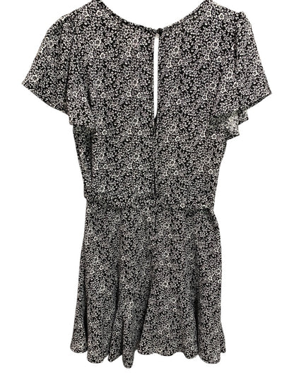 Small Altar'd State Black White Floral Dress Faux Wrap Short Sleeve