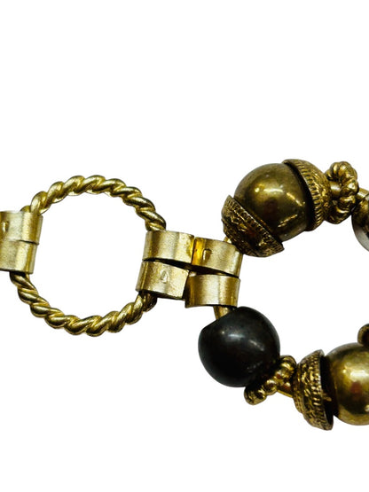 Mixed Metal Belt Beaded Goldtone Adjustable to 40" Hook