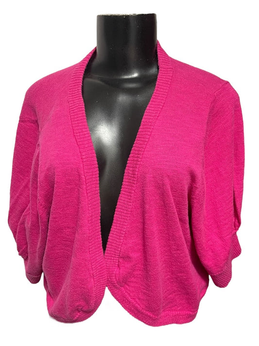 22/24 Lane Bryant Womens Hot Pink Crop Open Cardigan Sweater