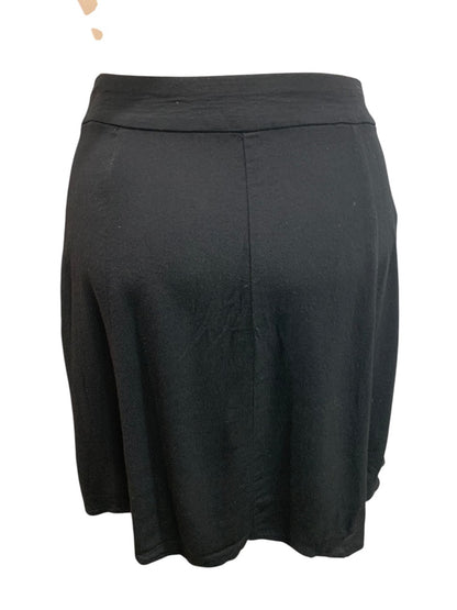 Size 4P Loft Petites Womens Black Lightweight Side Zip A-Line Skirt