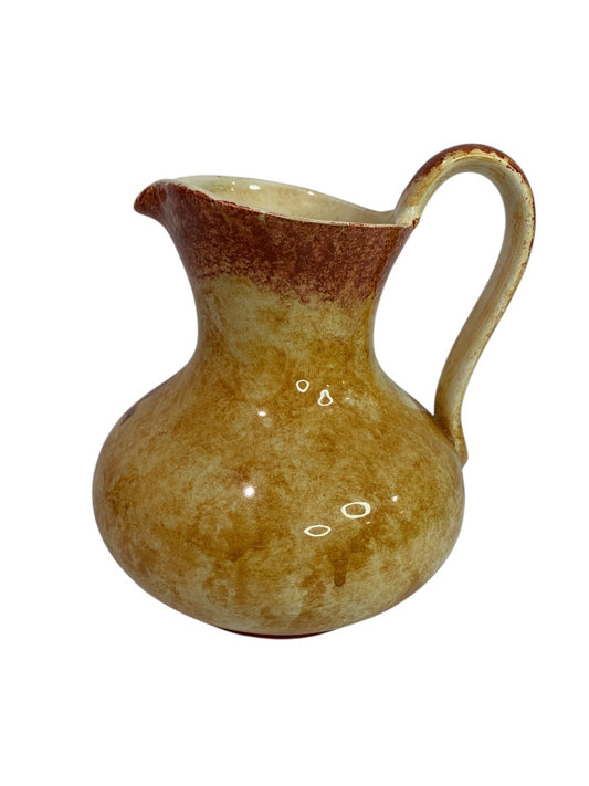 Rale Italian Pottery Pitcher Yellow Gold Rust 8 Inch