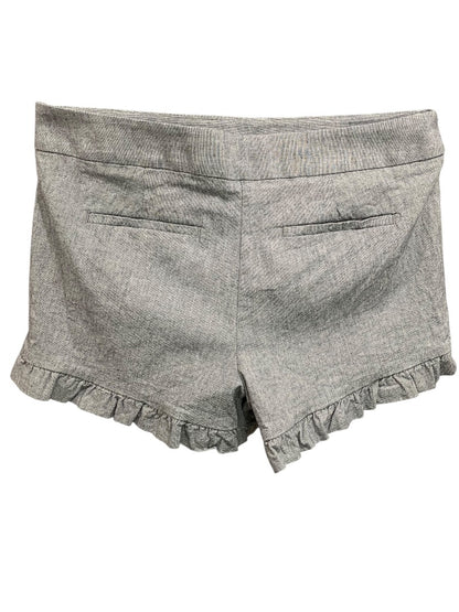 Size 4 Loft Womens Ruffle Hem Shorts Side Zip Blue