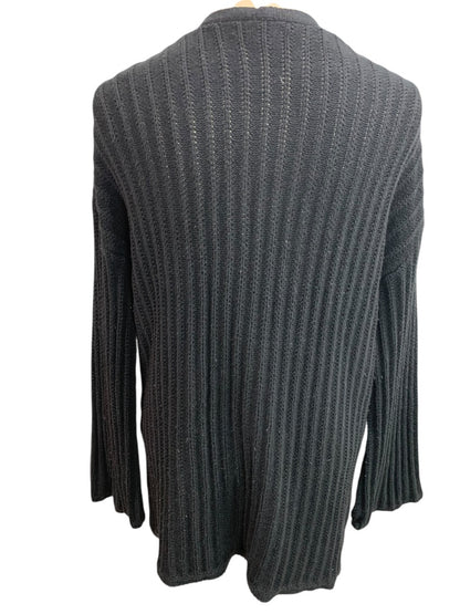 XS American Eagle Womens Black Ribbed Open Cardigan Sweater