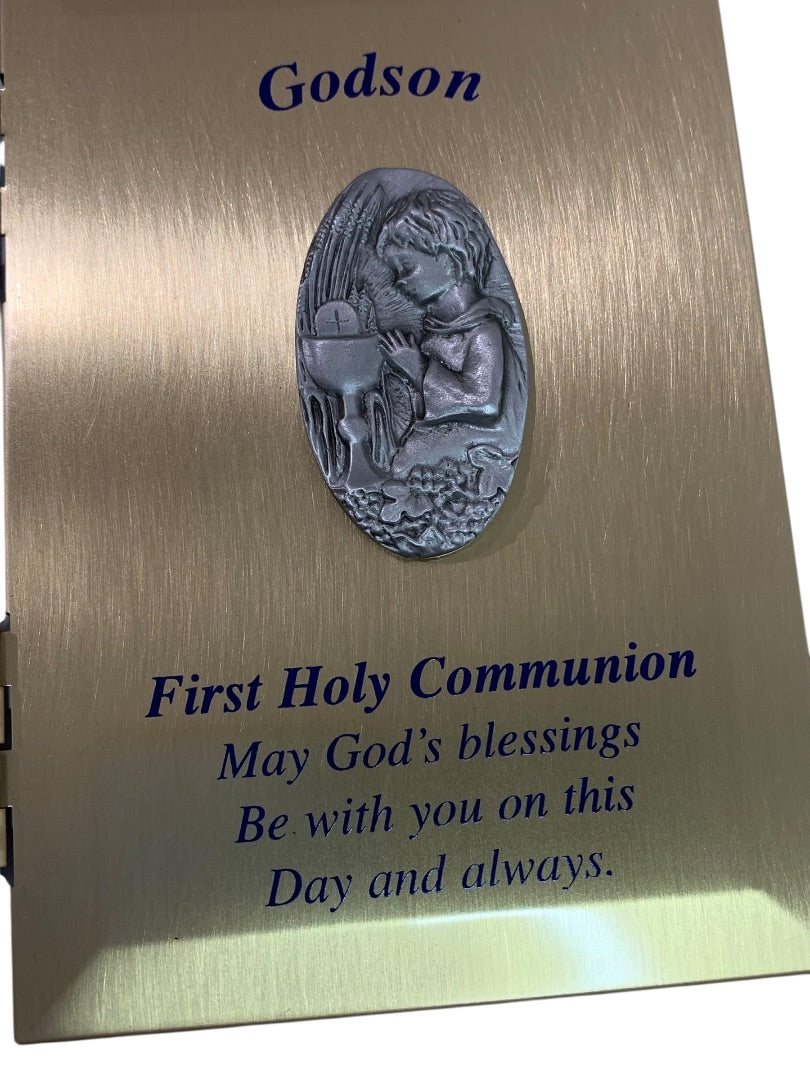 Godson Picture Frame First Holy Communion Tabletop Brass 5" x 7"
