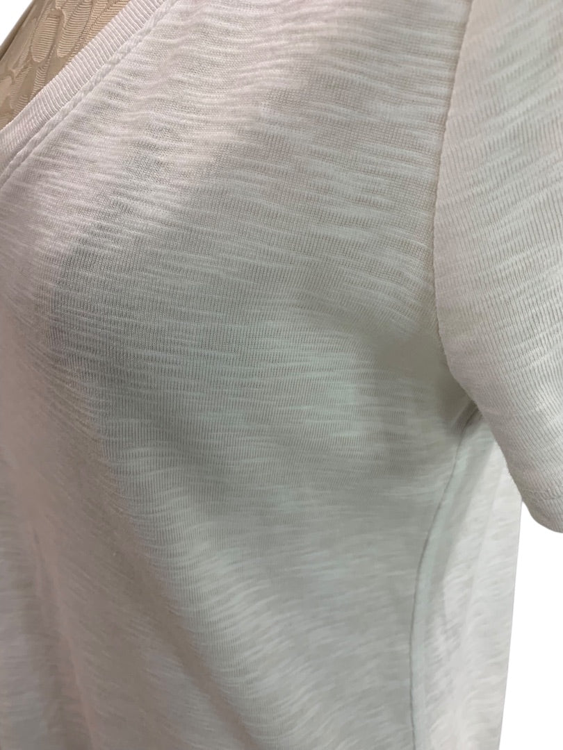 Medium Tommy Bahama Womens White Tshirt Tunic Hi Lo Hem