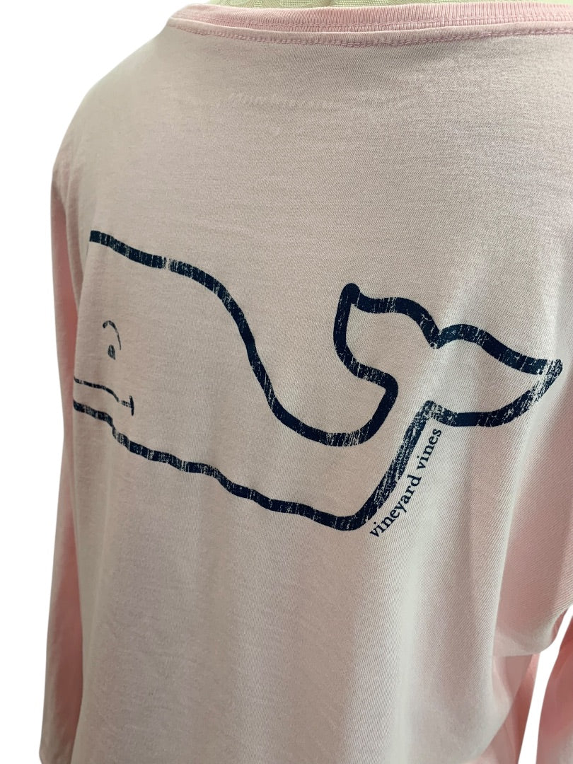 Large Vineyard Vines Womens Pink Long Sleeve Tshirt Single Pocket