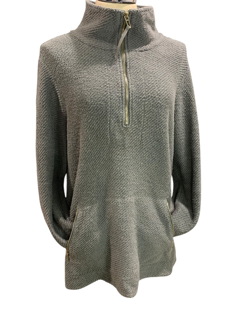 XL Soft Surroundings Womens Westport 1/4 Zip Pullover Sweater Gray