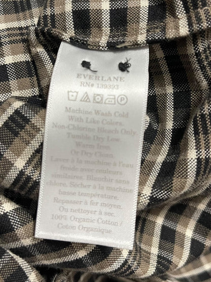 XXS Everlane Button Up Shirt Womens Oversize Collared Plaid Cotton Shirt