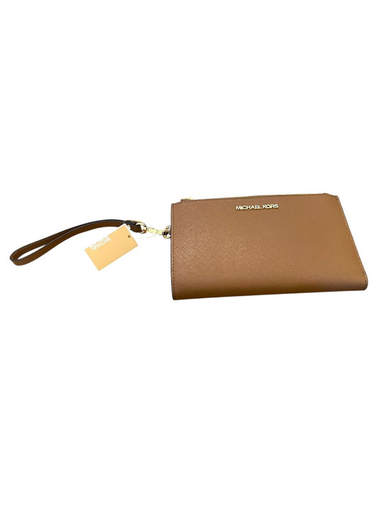 Michael Kors Jet Set Travel Double Zip Wristlet Wallet Brown New Luggage