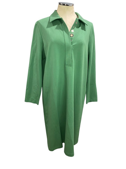 Large Lafayette 148 New Jade Ponte Knit Collared Dress Pockets