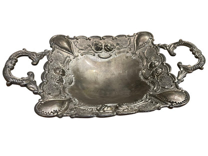 Godinger Silver Art Co 8" Footed Dish With Handles Silverplate