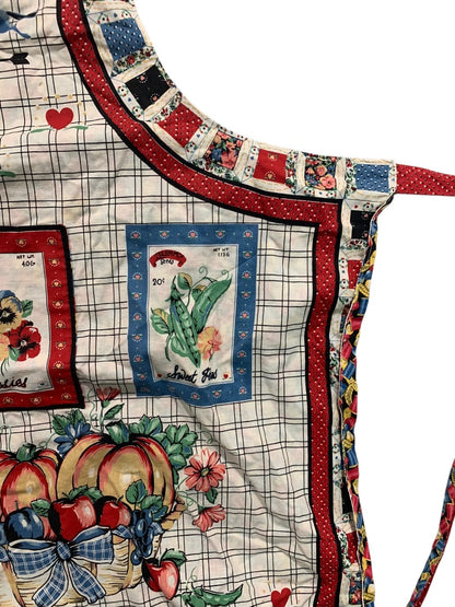 Vintage Bib Apron Garden Theme Pocket Faced Sewing Theme