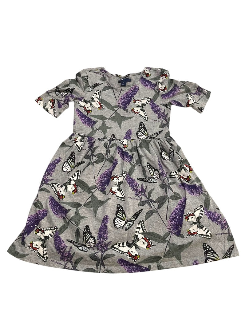 Medium (8) Gap Kids Short Sleeve Butterfly Cotton Dress Jersey Knit