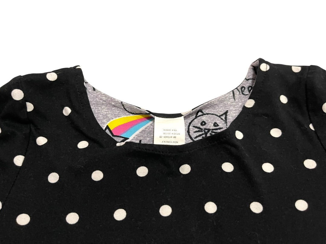 Size 8 Emily West Girls Reversible Tshirt Dress Polka Dot Graphic