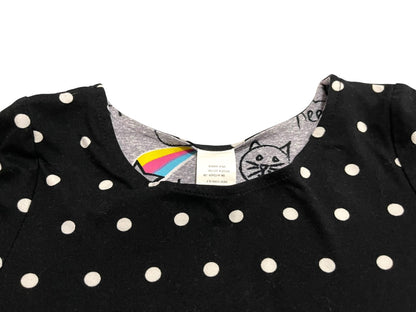 Size 8 Emily West Girls Reversible Tshirt Dress Polka Dot Graphic