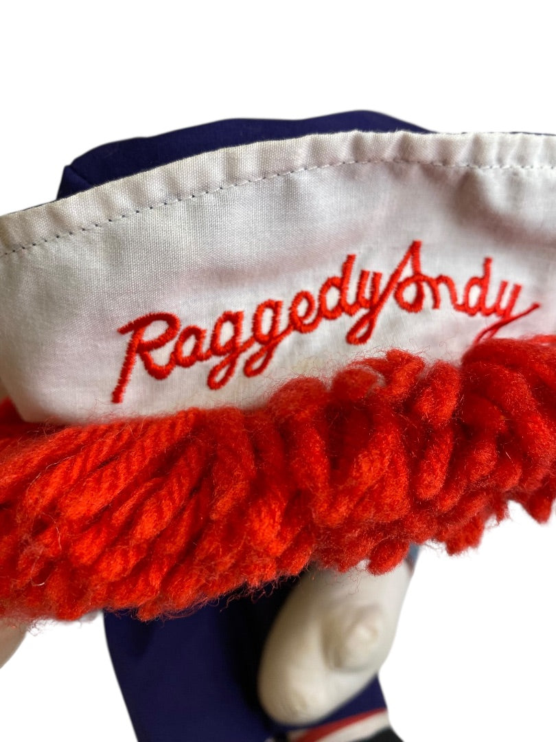 1991 Applause Raggedy Andy Rag Doll 16" Button Eyes Embroidered Face
