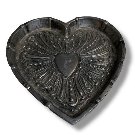 Pewter Heart Shaped Trinket Dish 1982 Metzke 4"