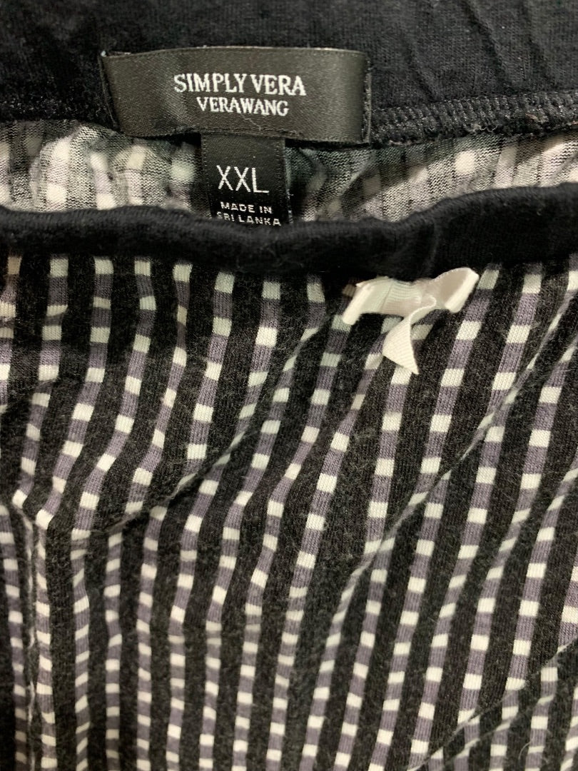 XXL Simply Vera Womens Lounge Capri Pants Black White Check