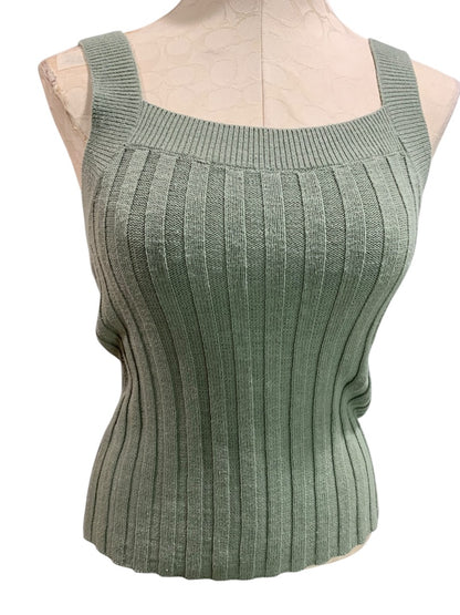 XS Loft Womens Sage Green Sweater Ribbed Sleeveless
