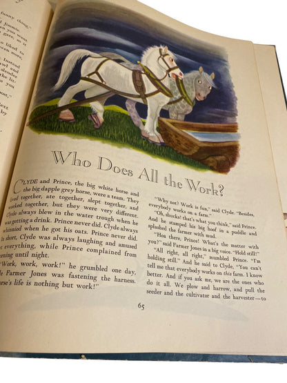 Vintage Scrap Junk Journal Ephemera Book Farm Stories Giant Golden Book