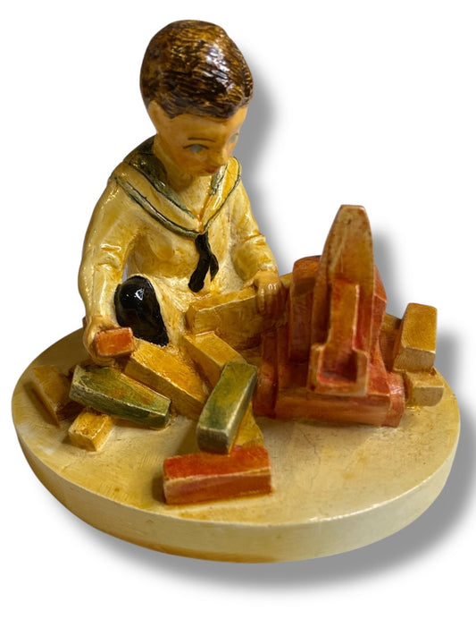 1979 Sebastian Miniatures Figurine Signed Numbered Building Days Boys 3"
