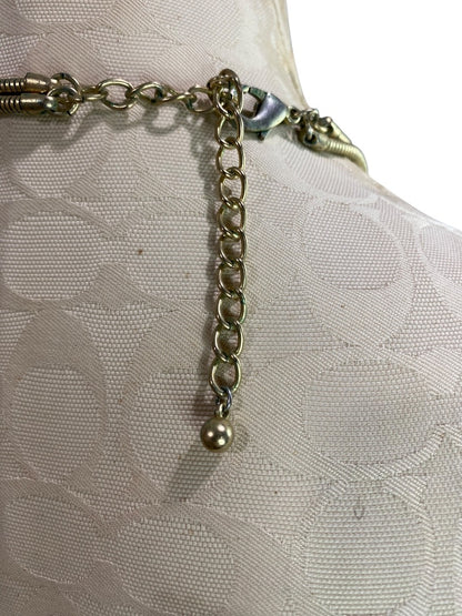 Chicos Goldtone Statement Necklace Dual Strand  Snake Chain 28-30"
