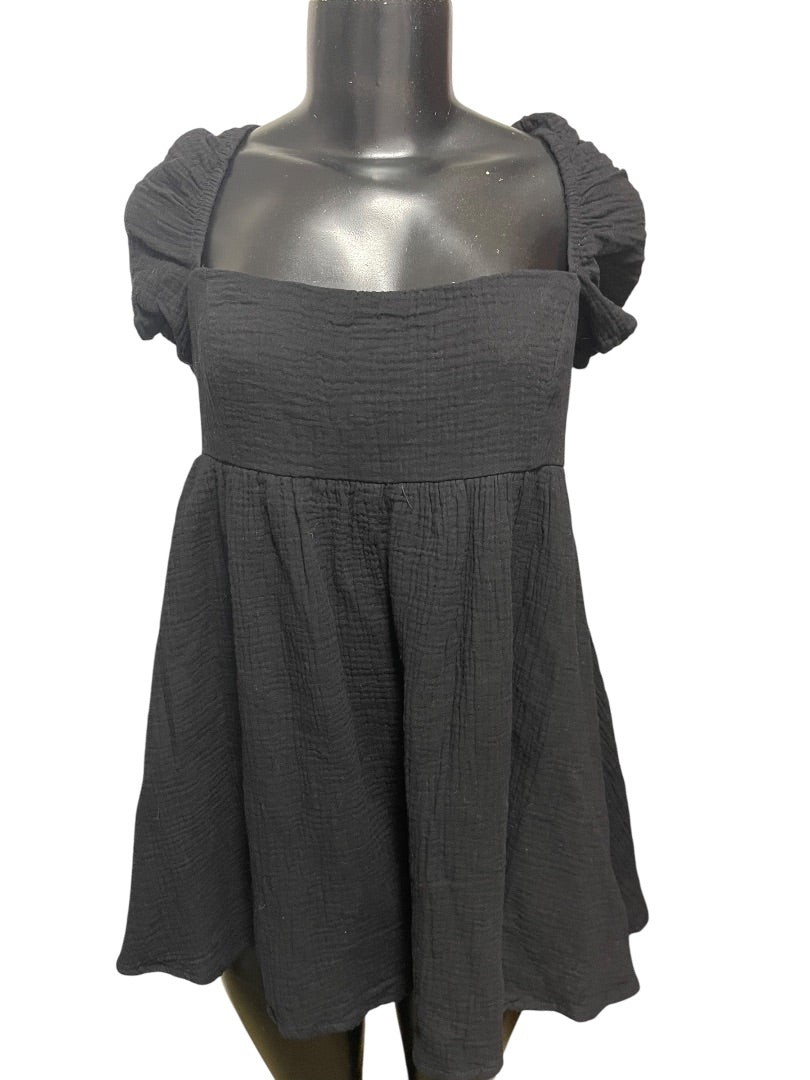 Size 12 Princess Polly 100% Cotton Lorna Romper Black New Off Shoulder