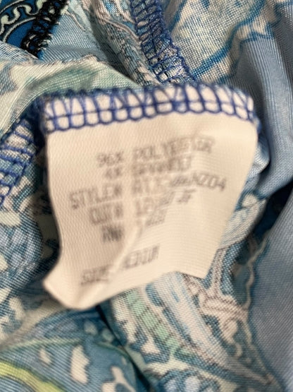 Medium Ariella Floral Cold Shoulder Womens Top Blue Green