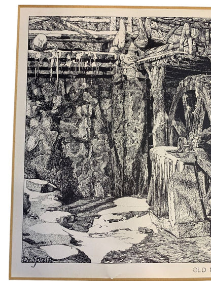 1980 Old Mill Print Signed Richard C. DeSpain Lithograph 13.5" x 10.5"